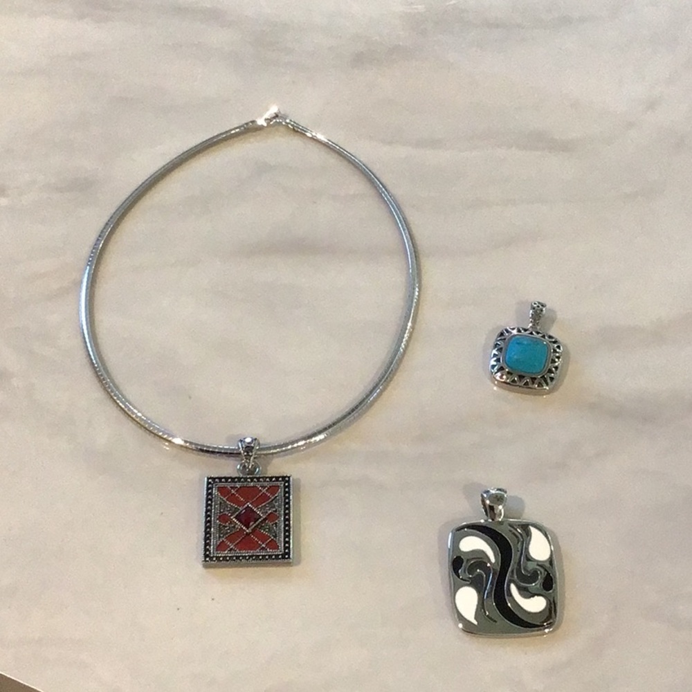 Lia Sophia silver chain with 3 slides